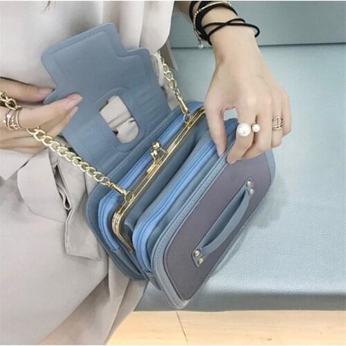 Chain Bag Korean Version All Match Matches Messenger Bag Fashion Multi-Layer Single Shoulder Small Square Bag