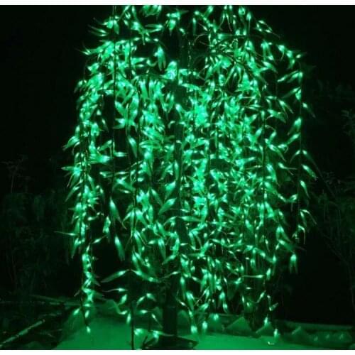 LED Artificial Willow Weeping Tree Light Outdoor Use 1152pcs LEDs 2m/6.6ft Height Rainproof Christmas Decoration Tree