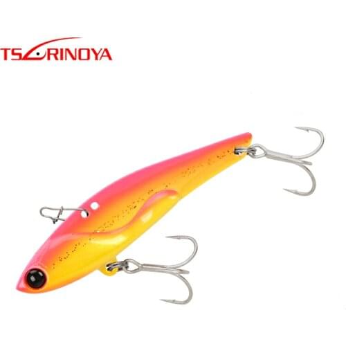 TSURINOYA Tepan Metal VIB Bait 23g 75mm Black Bass Bait Saltwater Fishing Lure Treble Hook Isca Artificial Bait Pesca Peche