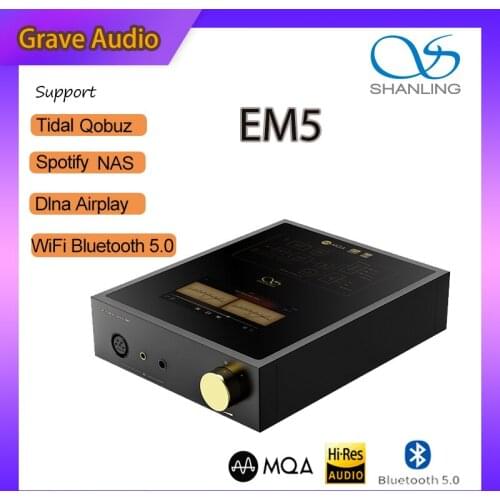SHANLING EM5 Bultooth 5.0 MQA DAC AK4493 Desktop Streaming Digital Music Player Headphone Amplifier Sfptify Qobuz Tidal Dlna NAS