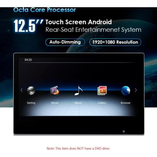 XTRONS 12.5'' Android 10.0 Octa Core Touch Screen Portable Car Headrest Multimedia Player Speaker support 1080P Video 2+16GB