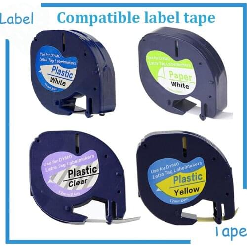 4pk mix colors 12mm compatible letratag tape 12267 91200 91201 91202 compatible DYMO LT label printer
