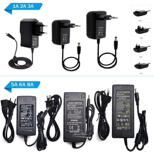 DC 5V 12V 24V Adapter Power Supply AC 100V-240V 1A 2A 3A 5A 6A 8A 10A Charger Converter Adaptor For 5050 LED Strips Light Lamp