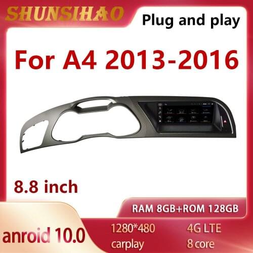 ShunSihao car radio GPS navi for A4 A4L 2013-2016 Android 10 autoradio audio stereo 128G CarPlay car multimedia player 8 cores