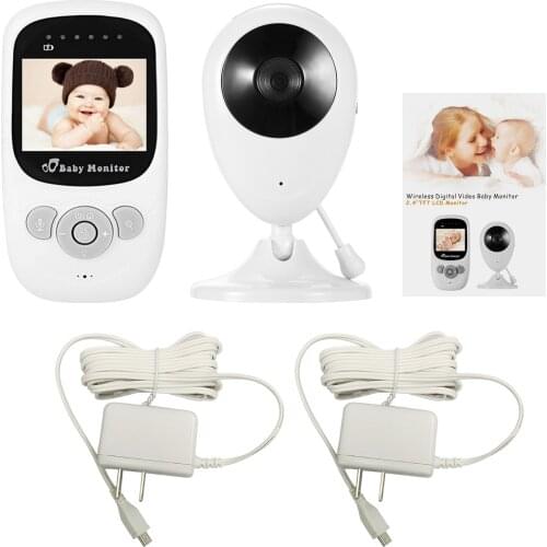 2.4G Wireless Baby Monitor 2.4 Inch LCD Screen Night Light Built-in Microphone Speaker Supports Two-Way Talk/ Lullabies Playing
