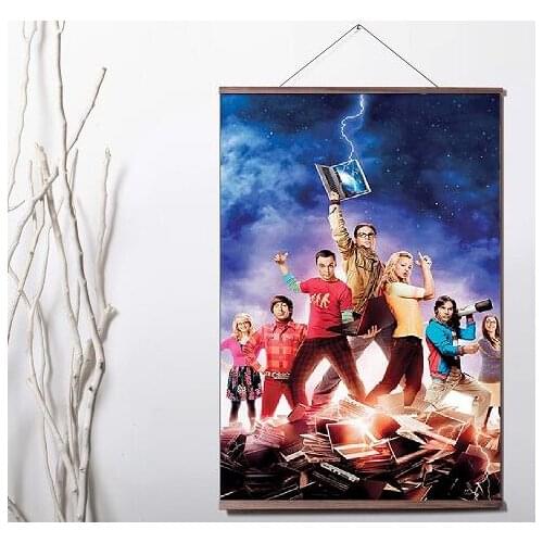 More Style Choose The Big Bang Theory TV Series Art Print canvas Poster Canvas Scroll Painting with wood