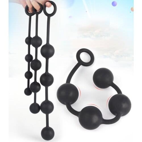 Big Anal Beads Silicone Butt Plugs Kegel Ball Kulki Analne Anal Butt Plug Dilator Long Anal Plug Sexual Toys For Woman Men Gay