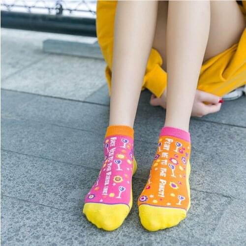 Womens Summer Slippers Womens No-Show Socks Invisible Socks Socks With Print Socks With Inscriptions Happy Funny Socks Womens