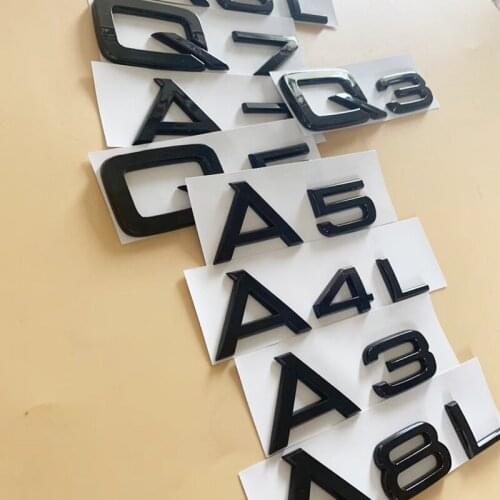 Letter Number Emblem Car Trunk Logo Sticker for Audi 1.8T 2.0T 2.4 3.0T 3.2 3.6 A3 A4 A5 A6L A7 A8L Q3 Q5 Q7 30 35 40 45 50TFSI