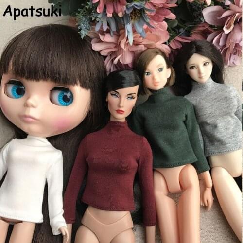 Long Sleeve T-Shirt for Blythe Doll Base Shirt Clothes For Barbie Blouse Momoko Doll Clothes 1/6 Doll Accessories
