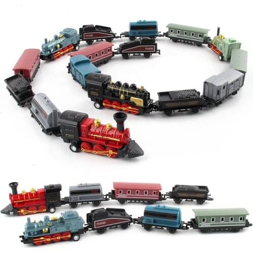 Simulated Mini Retro Steam Train Toy Set Pull Back Model Toy For Kids Christmas Gift