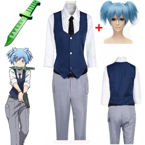 Anime Assassination Classroom Shiota Nagisa Cosplay Costumes Wig Tie Vest Halloween Christmas Party Uniform Unisex Daily Leisure