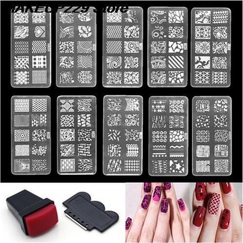 Nail Stamping Plates Lace Flower Pattern Nail Art Stamp Stamping Template Image Plate Stencil Nails Art Tool Random Send 1 Set