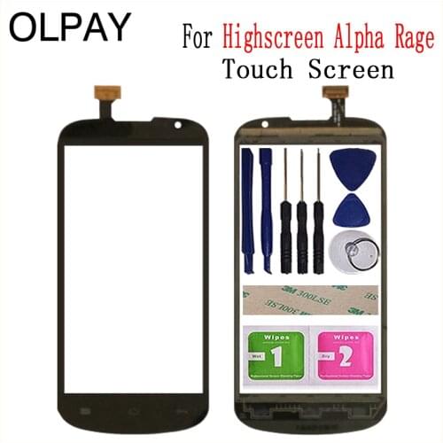 Mobile Phone TouchScrren 4.5" inch For Highscreen Alpha Rage Touch Screen Glass Digitizer Panel Lens Sensor Repair