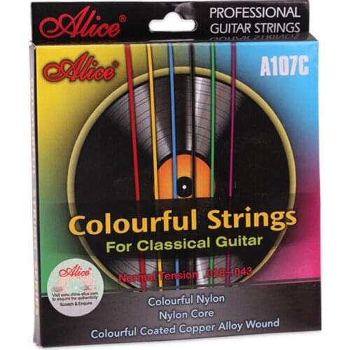 6Pcs Colourful Classical Guitar Strings Stringed Instrument Accessories 028-043 AC107 Alice Guitar String