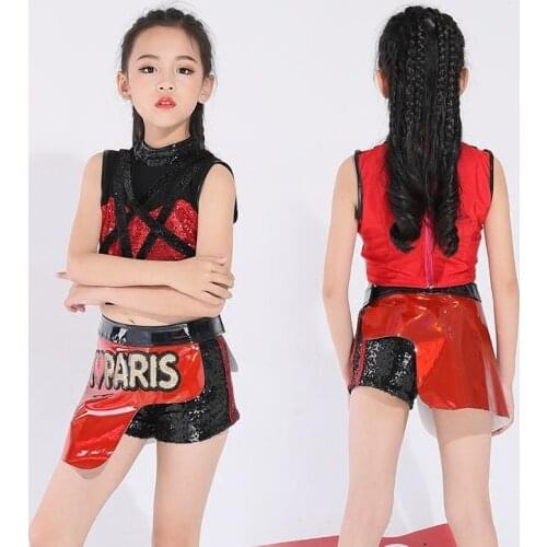New Children Jazz Dance Costumes Girls Show hip-hop Dance Costumes Stage ModelGirl Clothes