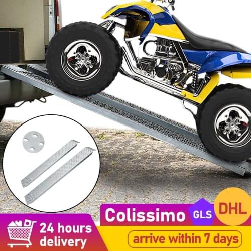 Universal A Pair Of 400kg Perforated Non-slip Loading And Unloading Ramp Steel Trailer Couplings Car Parts Accessories HWC