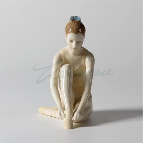 WU CHEN LONG Ceramics Underglaze Ballet Teenage Girl Art Sculpture Figure Statue Craft Home Decoration Birthday Gift R3381