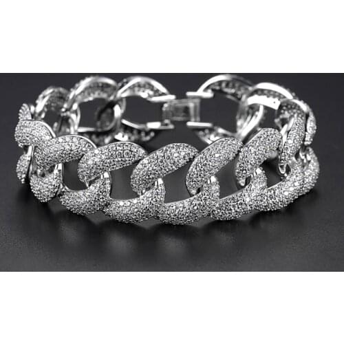 Zlxgirl jewelry Classic women zircon wedding bracelet bijoux women bridal jewelry high quality gold chain bangle&bracelet