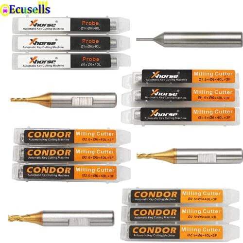 1.0mm 1.5mm 2.0mm 2.5mm milling Cutter Probe for Xhorse CONDOR XC MINI Plus Dolphin XP-005 Dolphin XP-007 Key Cutting Machine