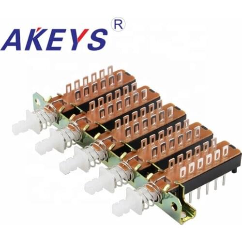 1 PC PBS-42H18-5 12pins 5- wire Straight key switch with bracket