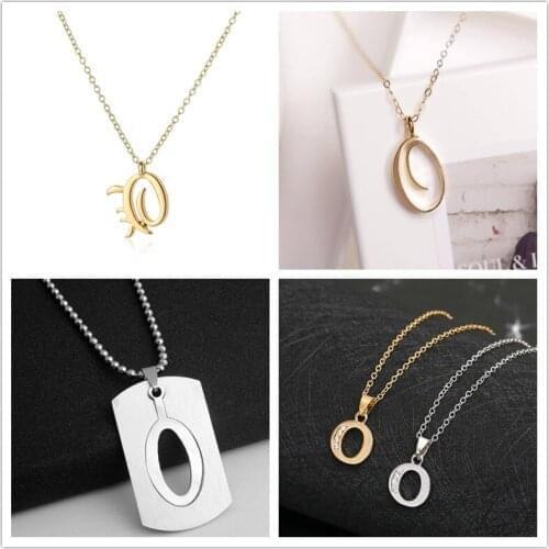 1pcs Family mom name gift Initial Letter O monogram alphabet Stainless steel alloy 26 English word sign pendant Necklace jewelry