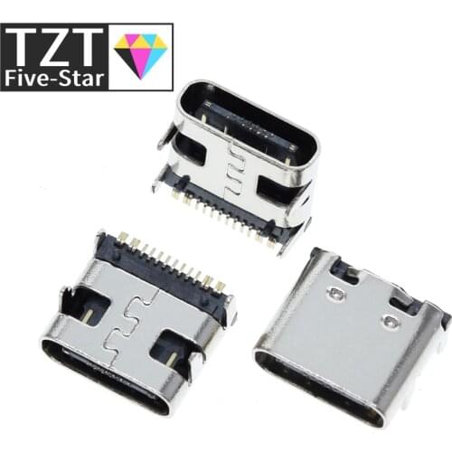 10pcs/lot Type C 16Pin USB SMT Socket Connector USB 3.1 Type-C Female Placement SMD DIP For PCB design DIY high current charging