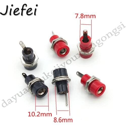100-500pcs New 4mm SOCKETS for 4mm Banana Speaker Plug Connectors Red+Black