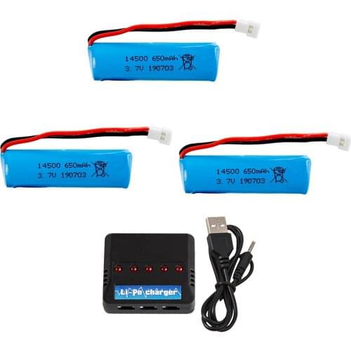 3.7V 650mah 14500 rechargeable Lipo Battery ans USB charger for TKKJ H116 2.4GHz 4 Channel Mini R/C boat 3.7 V 1S Li-ion battery
