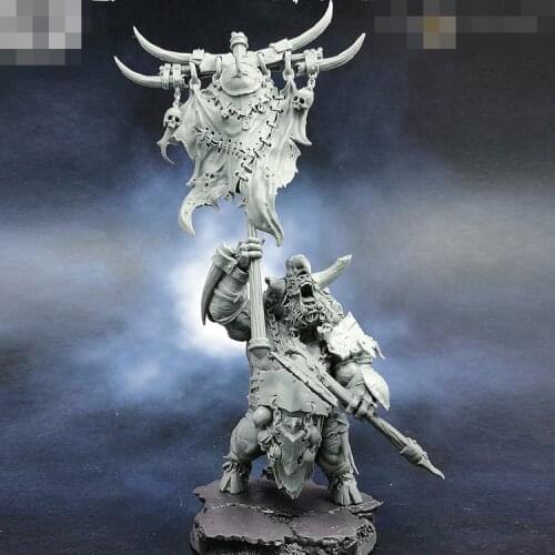 55mm Banner Bearer Minotaur Resin Model figure GK Fantasy theme Animal warrior Unassembled and unpainted kit