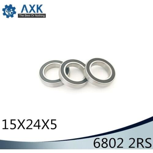 6802 2RS Bearing 15*24*5 mm ( 10 PCS ) ABEC-1 Metric Thin Section 61802RS 6802 RS Ball Bearings 6802RS