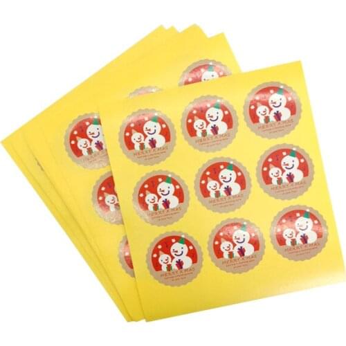 90pcs/pack Christmas Santa Claus Snowman sealing stickers DIY gift stickers sealing label for Christmas Gifts Cookie Candy