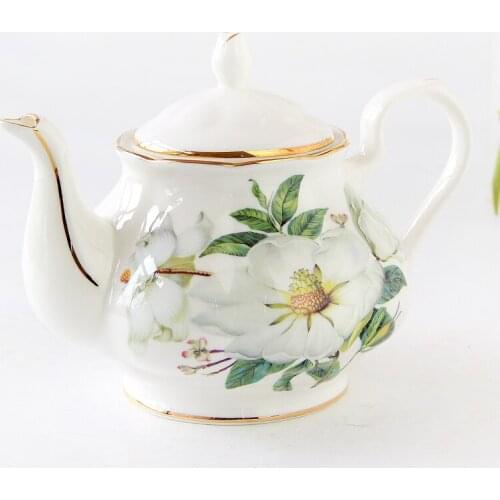 900 ML flower ceramic tea pot water jug ceramic bone china coffee pot