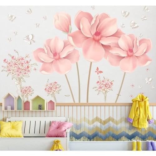 Large 3D Flower Wall Stickers Home Living Room Sofa Backdrop Wall Art Mural Modern Bedroom Decor Wallpaper DIY Room Decoration