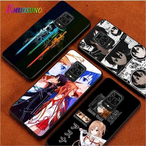 Sword Art Online SAO For Xiaomi Redmi Note10 10S 9T 9S 9 8T 8 7 6 5A 5 4 4X Prime Pro Max Black Phone Case