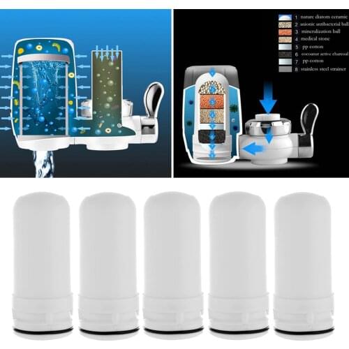 5pcs Replacement Ceramic Faucet Tap Water Filter Purfier Cartridge 4.2x8.7cm Tap Faucet Shower Filter Cartridge Percolator