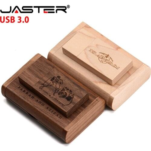 Free Custom LOGO Wooden USB3.0 Flash Drive 4G 8G 16G 32G 64GB 128G High Speed Pen Drives Wedding Photography Gifts Memory Stick