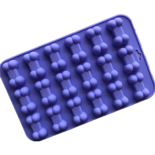 18-Cavity Bone Shaped Silicone Chocolate Mold Bakeware DIY Candy Bar Fondant Molds Easy to Release Cake Decorating Tools