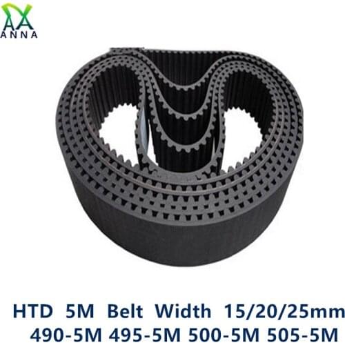 HTD 5M Timing belt C=490/495/500/505 width 15/20/25mm Teeth 98 99 100 101 HTD5M synchronous Belt 490-5M 495-5M 500-5M 505-5M