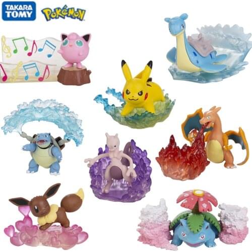 Pokemon Blind Box Anime Figures Pikachu Charizard Mewtwo Blastoise Eevee Model Dolls Kids Collection Decoration Toy Gift