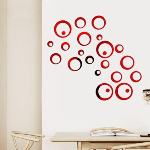 Round Circle Mirror 3D Mirror Wall Sticker DIY TV Background Living Room Stickers Wall Decor Bedroom Bathroom Home Decoration