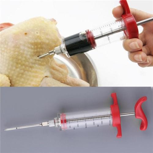 Hot Convenient Ergonomic BBQ Tools Cook Meat Marinade Injector Flavor Syringe For Poultry Turke
