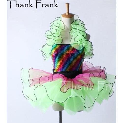 Girls Sequin Camisole Ballet Tutu Dress Women Fashionable Performance Costume Support Dance C212