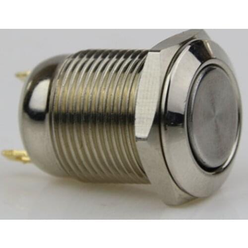 12 mm metal button reset button waterproof copper nickel plating current 2 a36v shake balance start switch switch power suppl