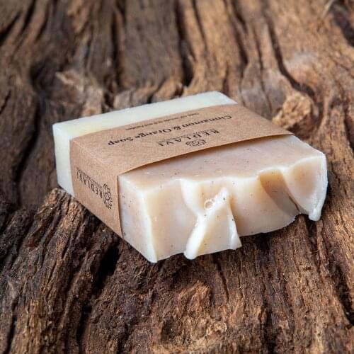 CiNNaMoN & oRaNGe SoaP - 100 g Vegan Soap - Herbal Soap, Skincare, Moisturizing, reDLaVi Natural Handmade Soap-100 Pure Soap