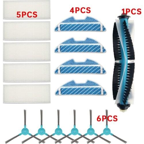 HEPA Air Filter Mop Cloth Main Roller Side Brush for Conga 1290 1390 Robot Vacuum Cleaner Replacement Spare Accessories Parts