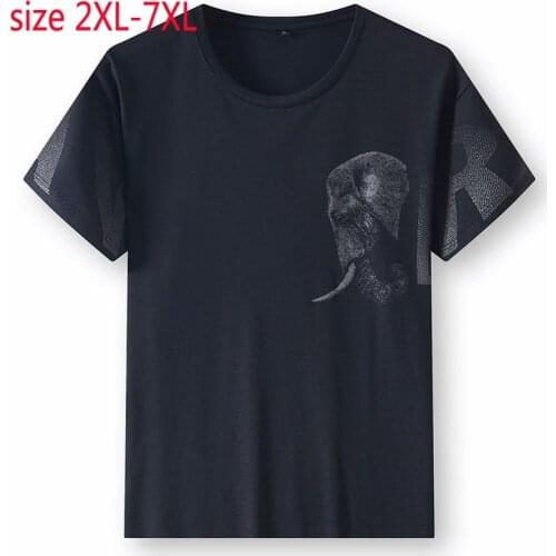New Arrival Fashion Super Large Summer Men Fashion Casual Round Neck Printed Short Sleeve Knitted Tshirt Plus Size XL-5XL6XL 7XL