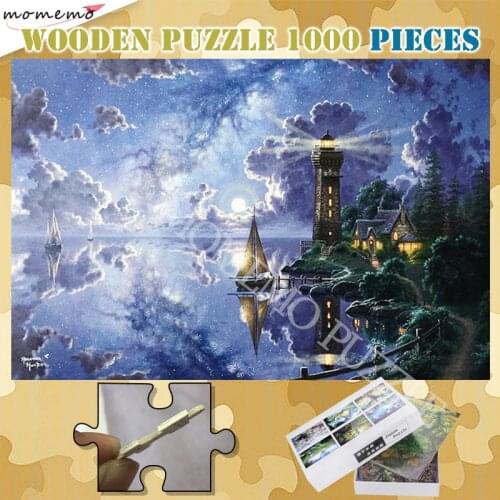 300 500 1000 Pieces Jigsaw Puzzle for Adults Light of Peace Landscape Puzzle 1000 Pieces Wooden Puzzle Games Toys Kids Nice Gift