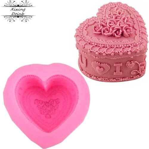 Rose love 3D shape cooking tool chocolate mold cake decoration tool baking candy silicone mold