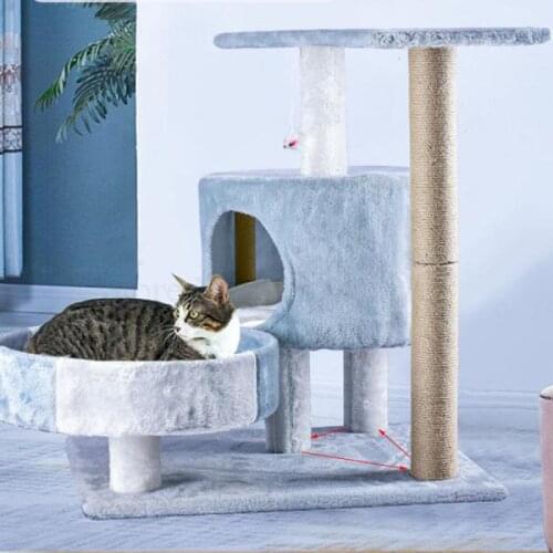 Cat climbing frame cat nest cat tree integrated small cat supplies Tongtianzhu toy solid sisal cat scratch board
